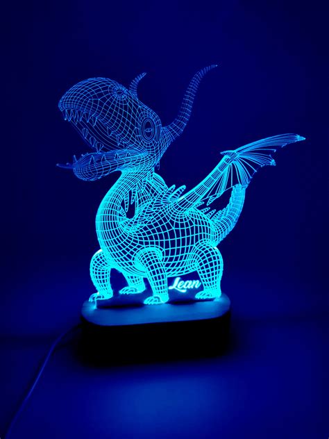 3d Dragon Led Lamp 3d Night Lamp Personalized Lamp Kids Etsy