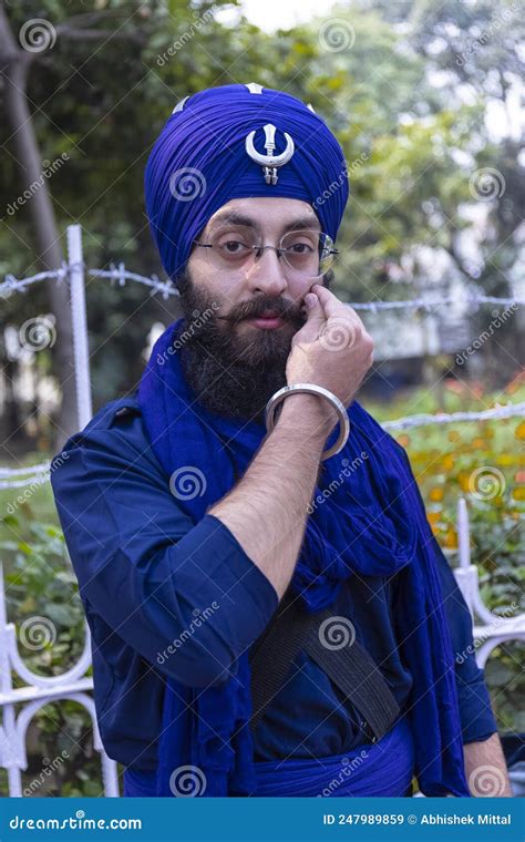 Portrait of Sikh Male during Hola Mohalla Festival with Colours ...