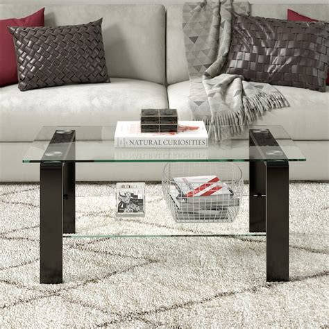 Hailey Home Asta Blackened Bronze Glass Modern Coffee Table In The Coffee Tables Department At