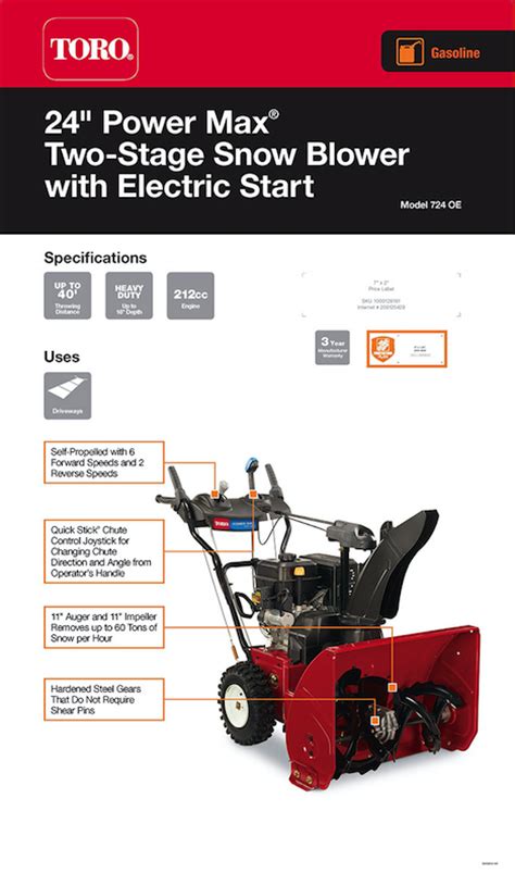 Toro Powermax 724 Oe 2 Stage Gas Snow Blower Power Equipment Outdoor Ebay