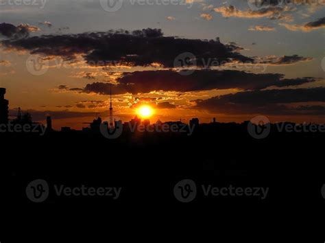 Autumn red sunset with a purple sky 18959926 Stock Photo at Vecteezy