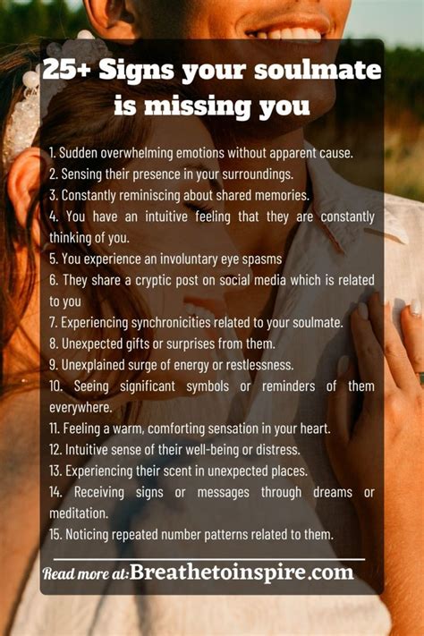 25 Signs Your Soulmate Is Missing You Breathe To Inspire