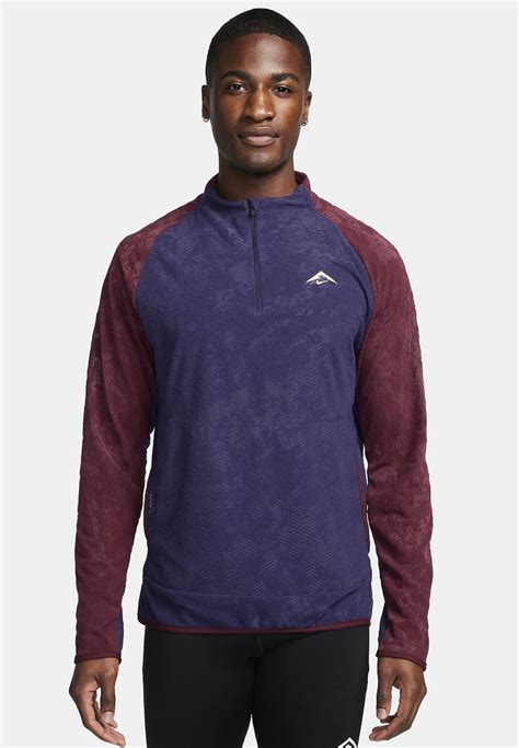 Nike Performance Dri Fit 1 2 Zip Running Trail Langarmshirt Purple