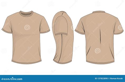 Beige T Shirt Template Front And Back