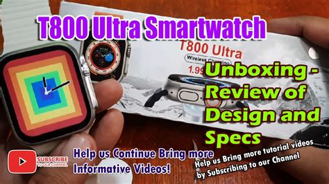 T800 Ultra Smartwatch Unboxing Review Of Design And Specs YouTube