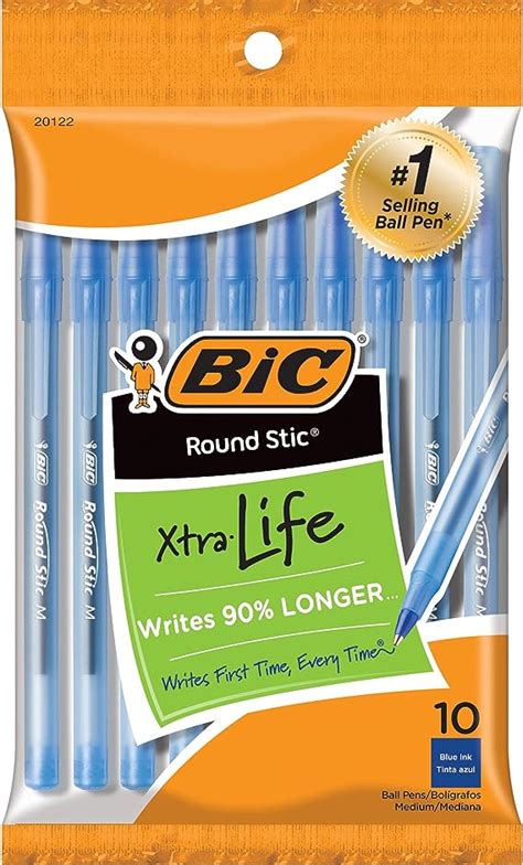 Amazon Bic Round Stic Xtra Life Blue Ballpoint Pens Medium Point