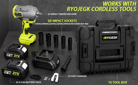 Ryojegk N M Ft Lbs Cordless Impact Wrench V Brushless