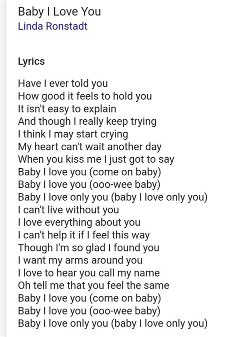 Baby i love you lyrics | Love yourself lyrics, When you kiss me, Lyrics