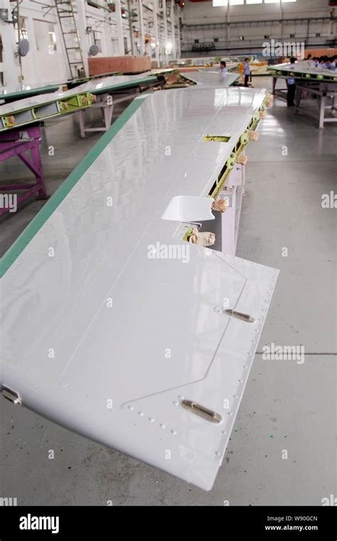 Horizontal Stabilizers For The New Boeing 737 Are Lined Up At The