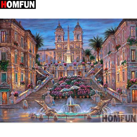 Homfun D Diamond Pattern Rhinestone Needlework Diy Diamond Painting