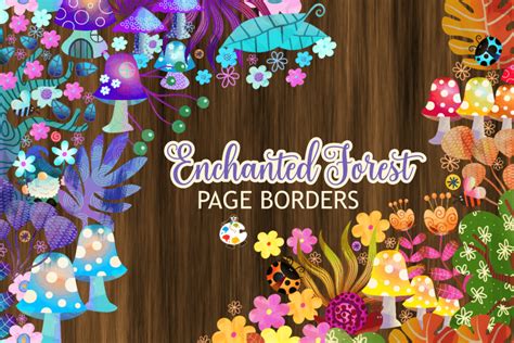 Enchanted Forest Page Border Decoration Graphic By Prawny · Creative