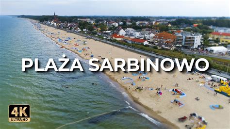 Plaża Sarbinowo Plaża w Sarbinowie z drona Lato LECE W MIASTO