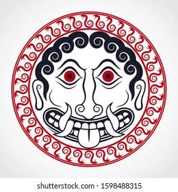 Gorgon Head Red Eyes Greek Mythology Stock Vector (Royalty Free) 1598488315