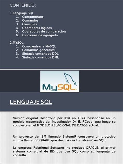 Comandos Ddl Y Dml Mysql Sql Bases De Datos