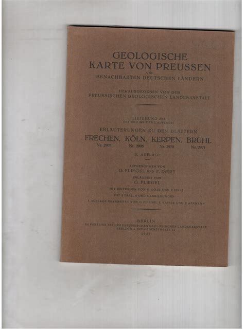 Geologische Karte von Preußen Erläuterungen zu den Blättern Frechen