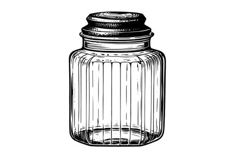 Empty Jar Hand Drawn Ink Sketch Engraved Vector Image