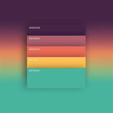 Free Flat & minimal Palette on Behance | Gradient color design, Aqua ...