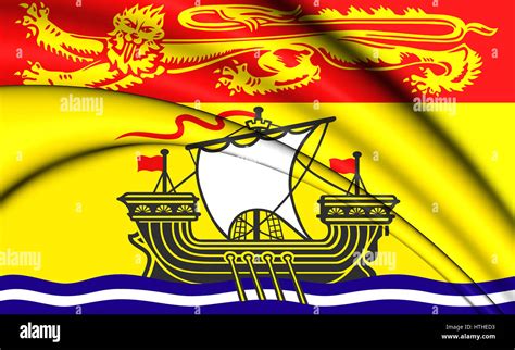 3D la bandera de la provincia de New Brunswick Canadá Ilustración 3D