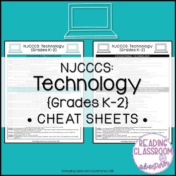 NJCCCS Technology Grades K 2 Cheat Sheets By Reading Classroom Adventures