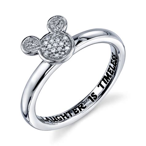 Sterling Silver Laughter Is Timeless Mickey Mouse Ring With Diamonds 26006d