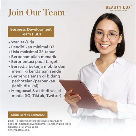 Lowongan Kerja Business Development Team Di Beauty Lux LokerJogja ID