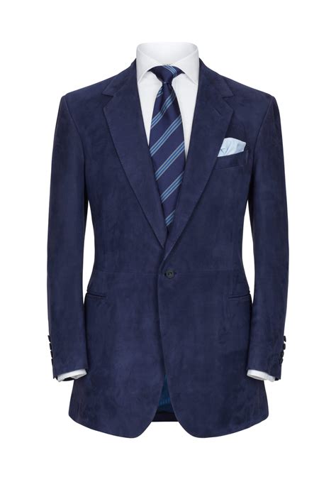 Single Breasted Navy Suede Sports Coat Richard Anderson Bespoke Tailors Of Savile Row London