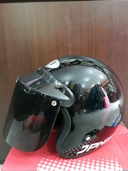 Jual Helm Bogo Jpn Retro Arc Black Kaca Datar Flat Visor Di Lapak SNDR