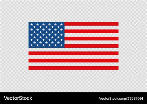 Usa Flag On Transparent Background Isolated Vector Image