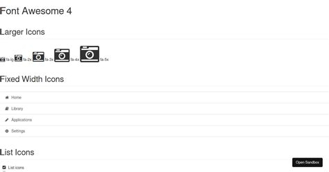 Font Awesome V4 Codesandbox