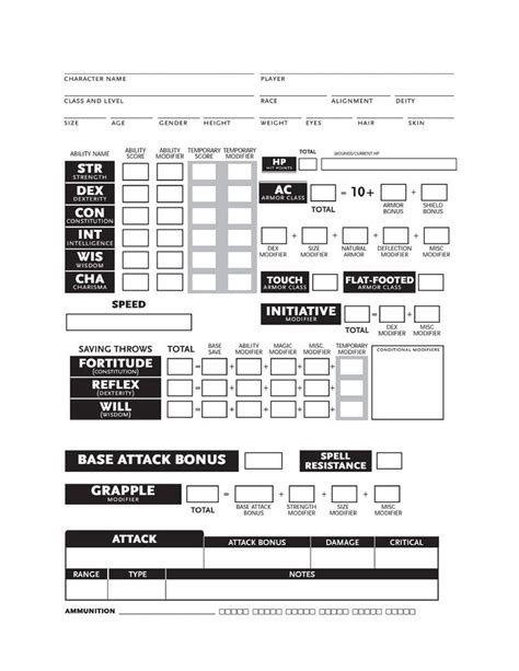 Character Sheet Pdf Editable Terloco