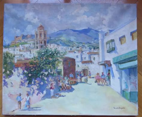 Tableau Huile Sur Toile Sign Uvre Peintre Espagnol V Segura Vue Pays