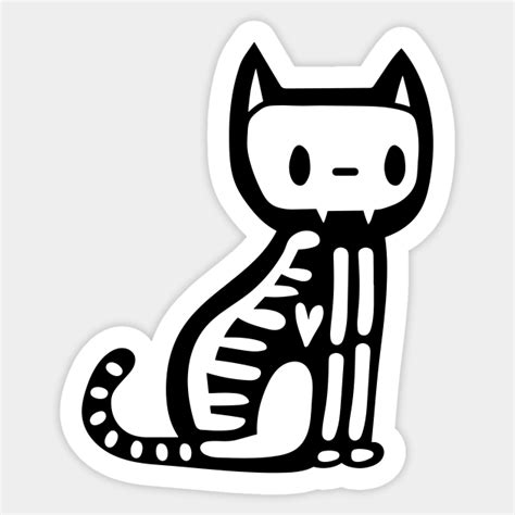 Halloween skeleton cat - Halloween Cat - Sticker | TeePublic