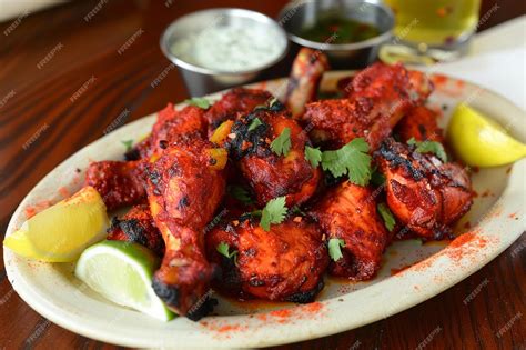 Premium Photo Tempting Tandoori Chicken Platter With Tandoori Spice Rub