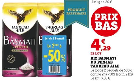 Promo Taureau Aile Riz Basmati Du Penjab Chez U Express