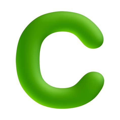 Alphabet letter c green 3d render 19776137 PNG