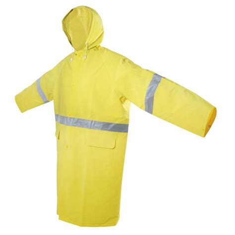 Surtek Gabardina Impermeable Con Reflejante Color Amarillo Talla Chica