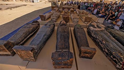 Hundreds Of Ancient Egyptian Sarcophagi Cat Mummies And Gold Leafed