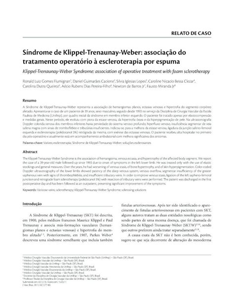 PDF Síndrome de Klippel Trenaunay Weber associação The Klippel