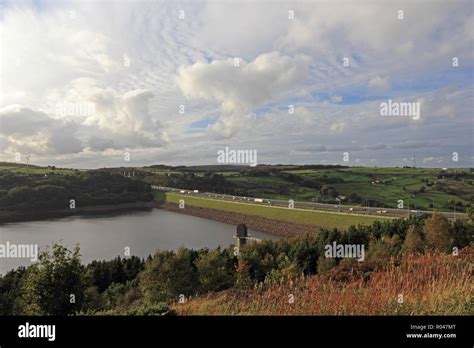 Scammonden Dam And M62 Motorway Stock Photo Alamy