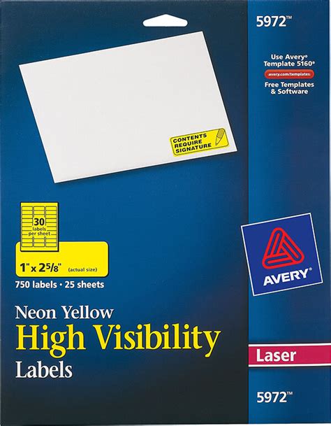 Avery® Neon Yellow High Visibility Labels 5972 Avery Online Singapore