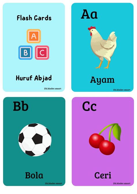 Alfabet Flash Cards Leer Het Abc Met Leuke Dieren