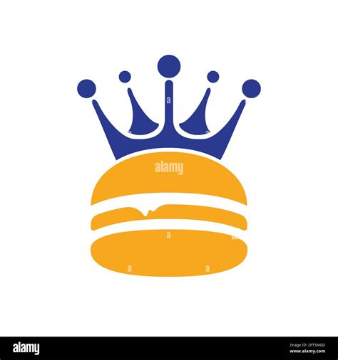 Burger King Vector Logo Design Burger With Crown Icon Logo Concept