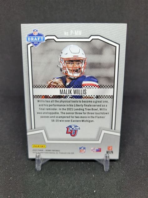 Malik Willis Panini Score Football Protential Insert Rc Rookie No