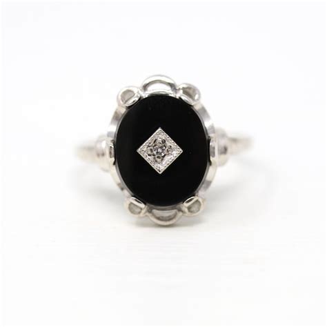 Vintage Onyx Ring - Etsy