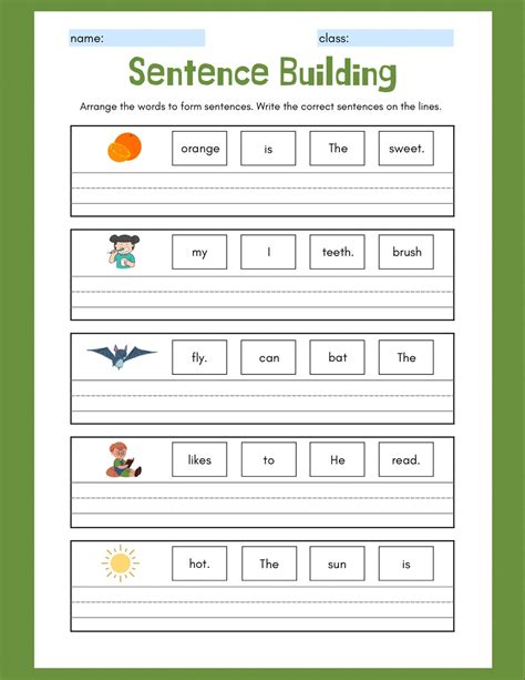 Sentence Building Activity Etsy