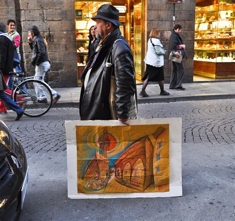 Artista Fiorentino View On Black Ponte Vecchio Firenze Umberto