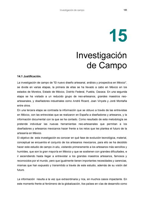 Tesis De Investigacion De Campo 15 Investigación De Campo 14 Justificación La Investigación