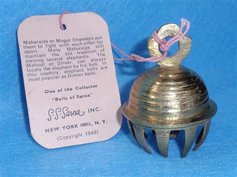 Brass Bells Of Sarna India Elephant Bell With Story Tag