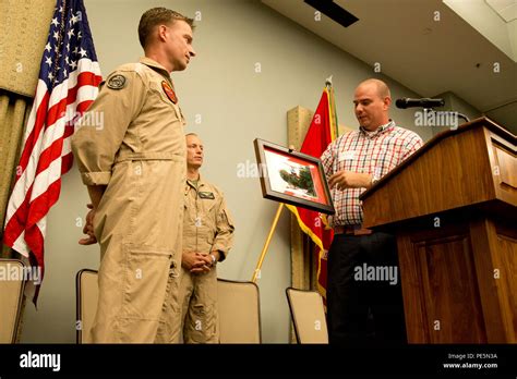 William Lewis Mayor Of Havelock Presents A Photo To U S Marine Corps