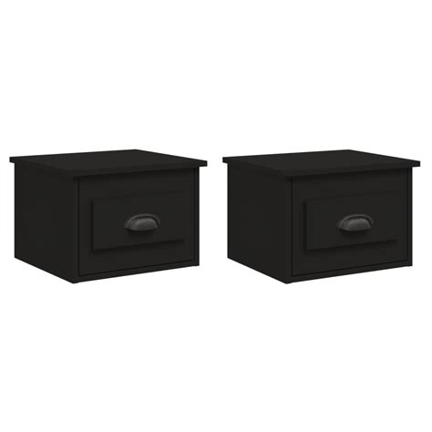 Tables De Chevet Murales 2 Pcs Noir 41 5x36x28 Cm Leroy Merlin